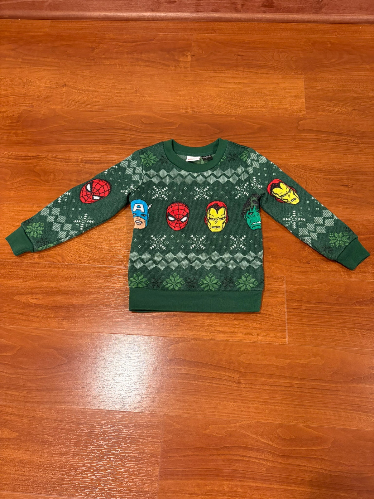 Boys Size 4T Marvel Green Holiday Sweater
