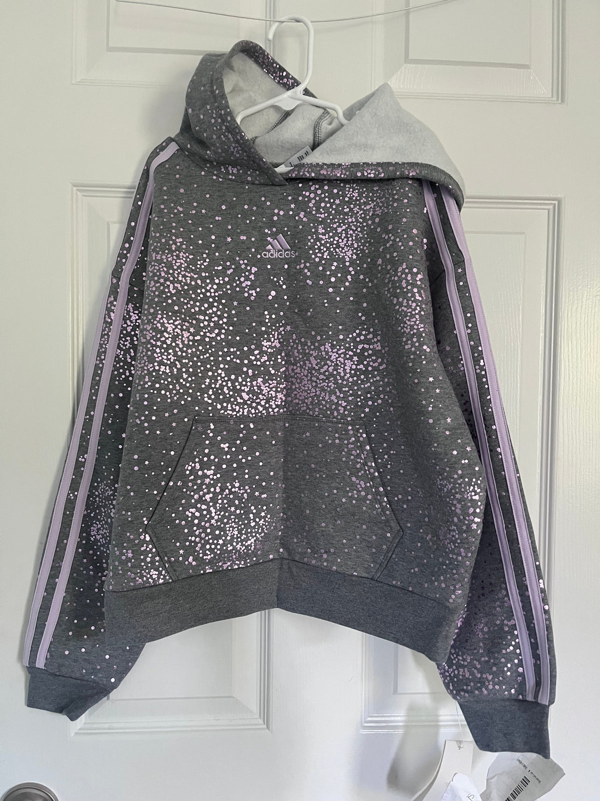 #125 NWT Girls Adidas Hooded Sweatshirt Size 10-12