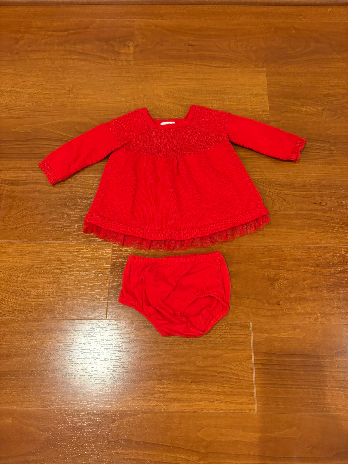 Girls 0-3 Month Cat and Jack Red Sweater Set
