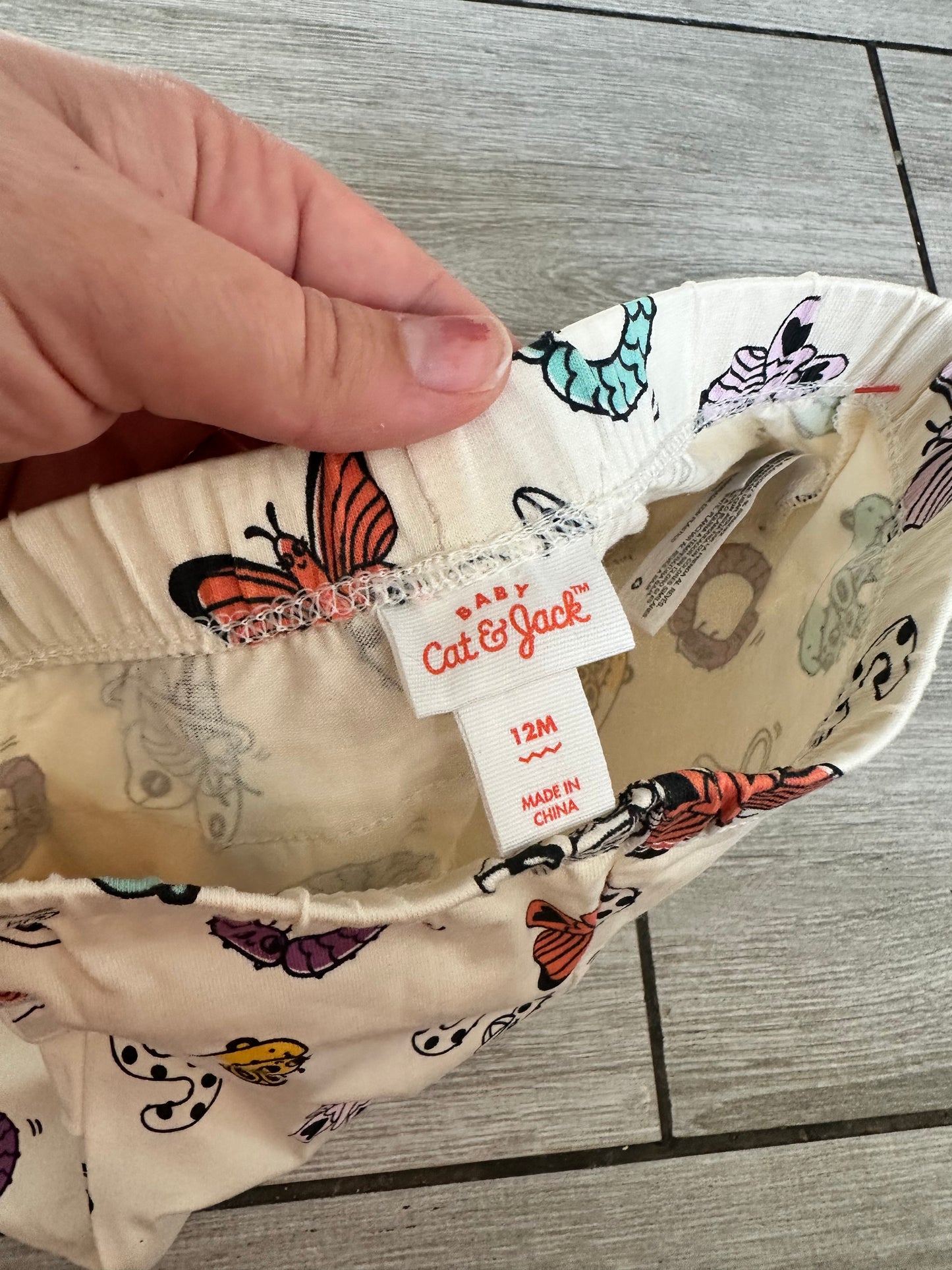 #111 Cat & Jack Insect Letter Print Legging Pant 12 Months Girls NWT