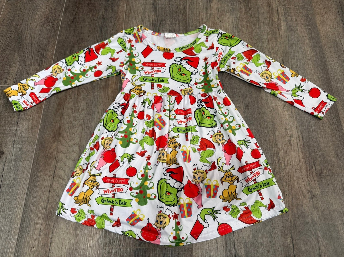 Seller 183- Girls size 5/6 Grinch dress