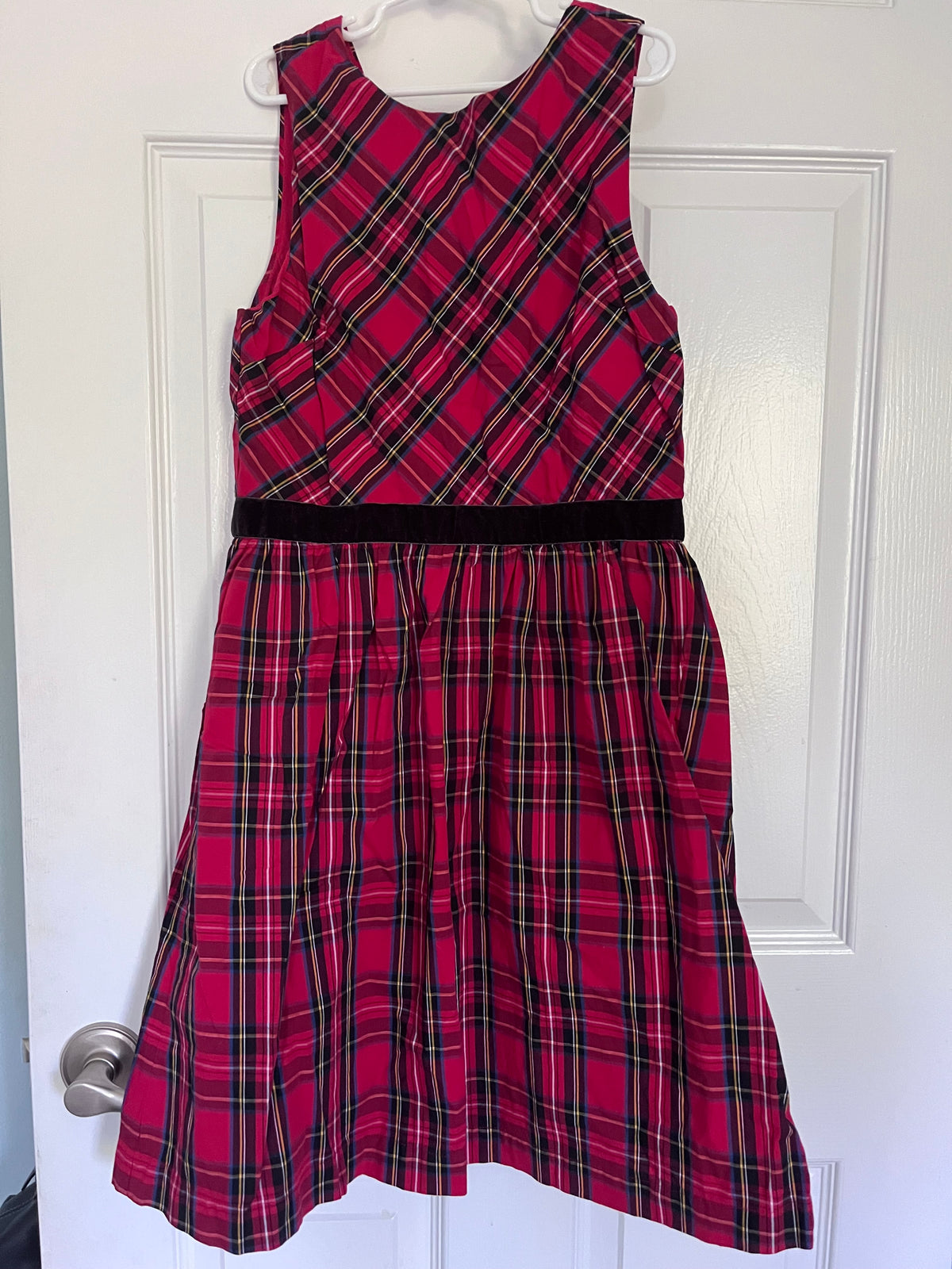 #125 Girls Crewcuts Plaid Holiday Dress Size 12