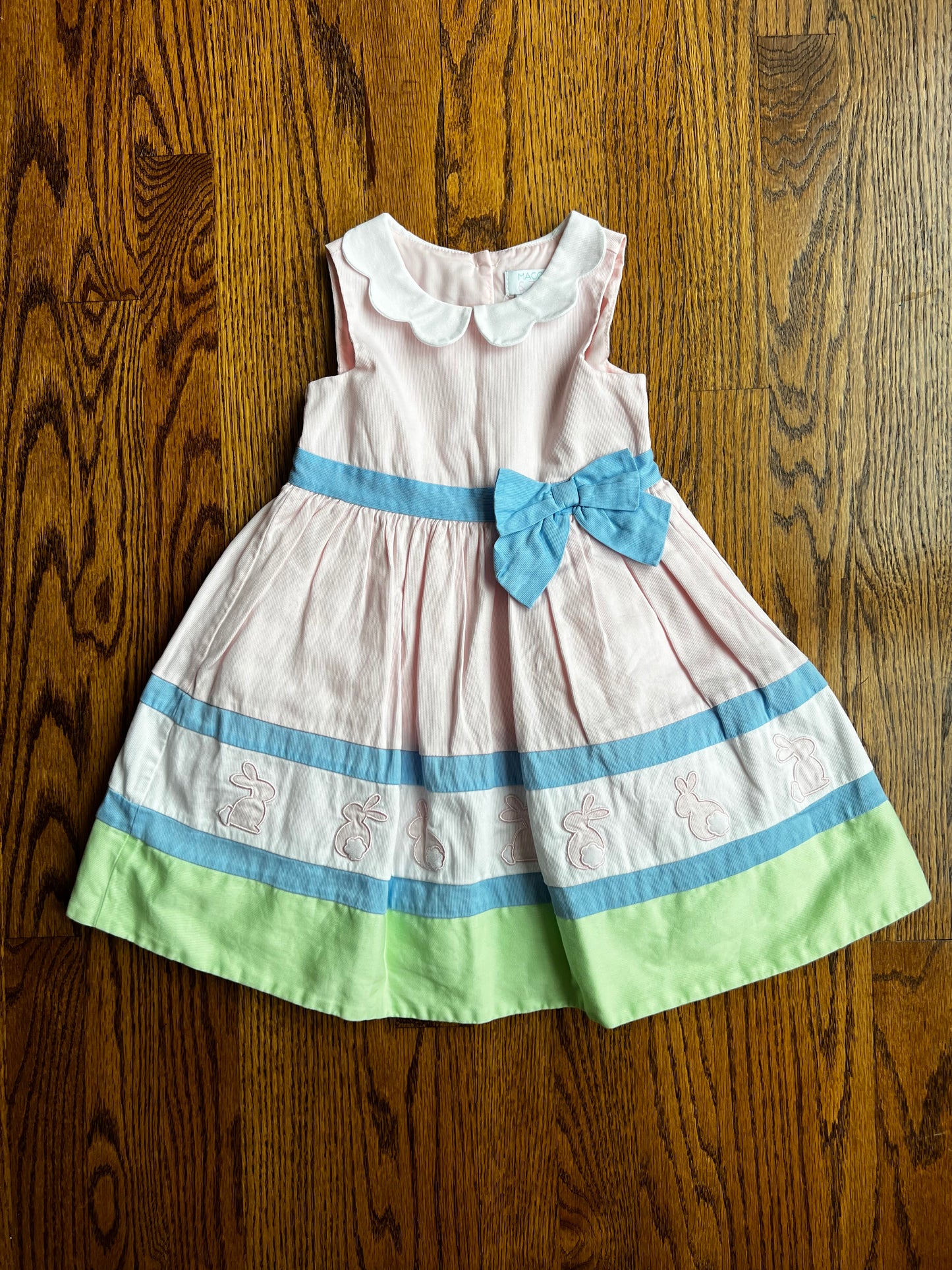 Seller #115 - Maggie & Zoe Girls 3T Pastel Bunny Dress with Peter Pan Collar, VGUC