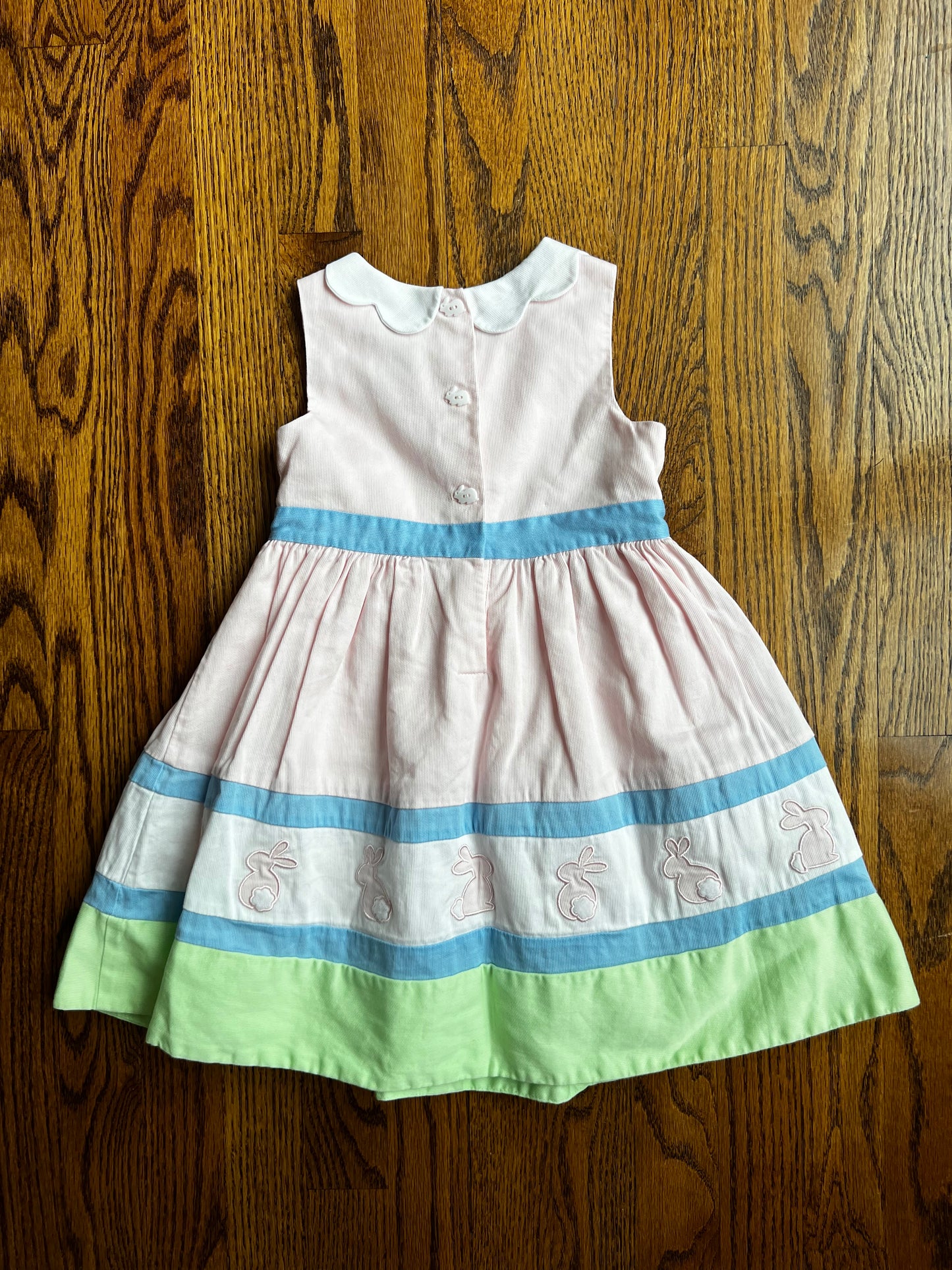 Seller #115 - Maggie & Zoe Girls 3T Pastel Bunny Dress with Peter Pan Collar, VGUC