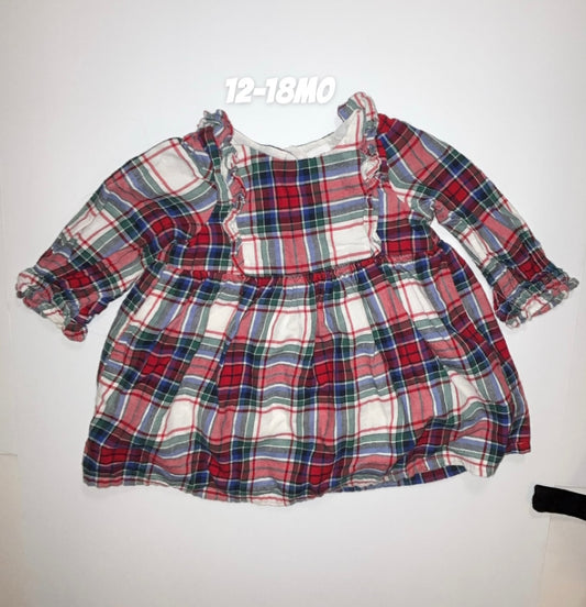 205 12-18mo Gap Holiday Plaid Dress