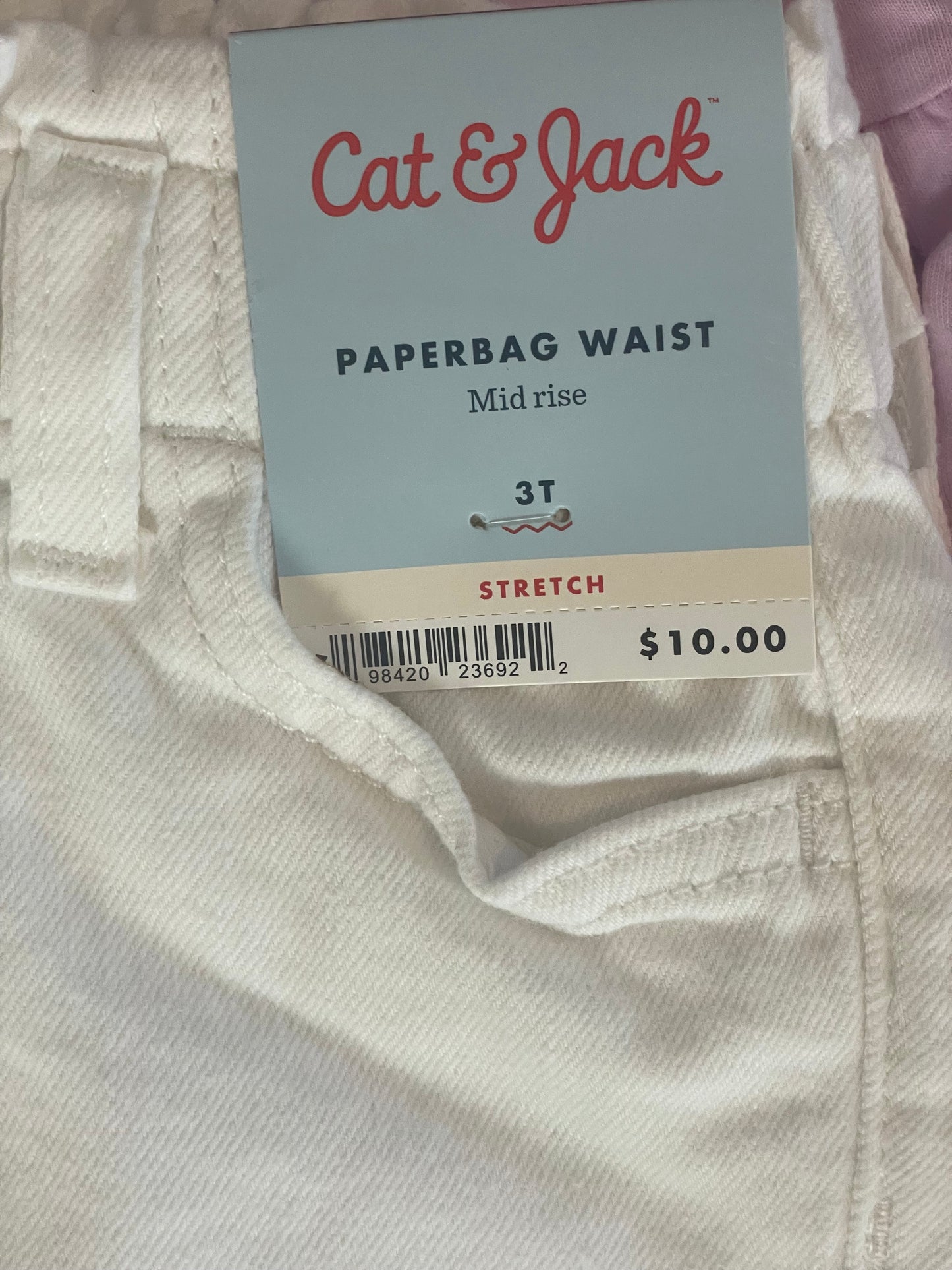 #199 Girls Cute Crew ice cream purple and Cat and Jack white Jean shorts size 3T