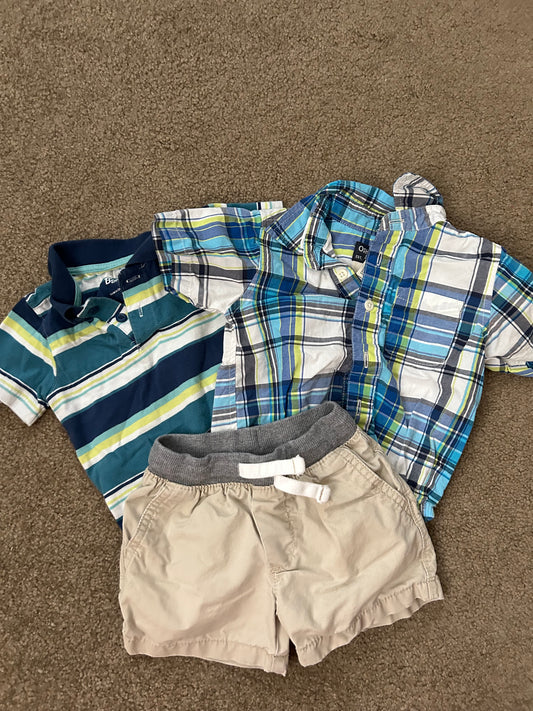Boys 12 month OshKosh Top/Shorts Combo EUC (2 tops - 1 pair shorts)