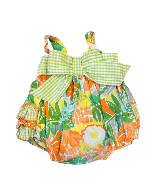 *Reduced* Girls Boutique Floral Bubble with Bow Size 6 months