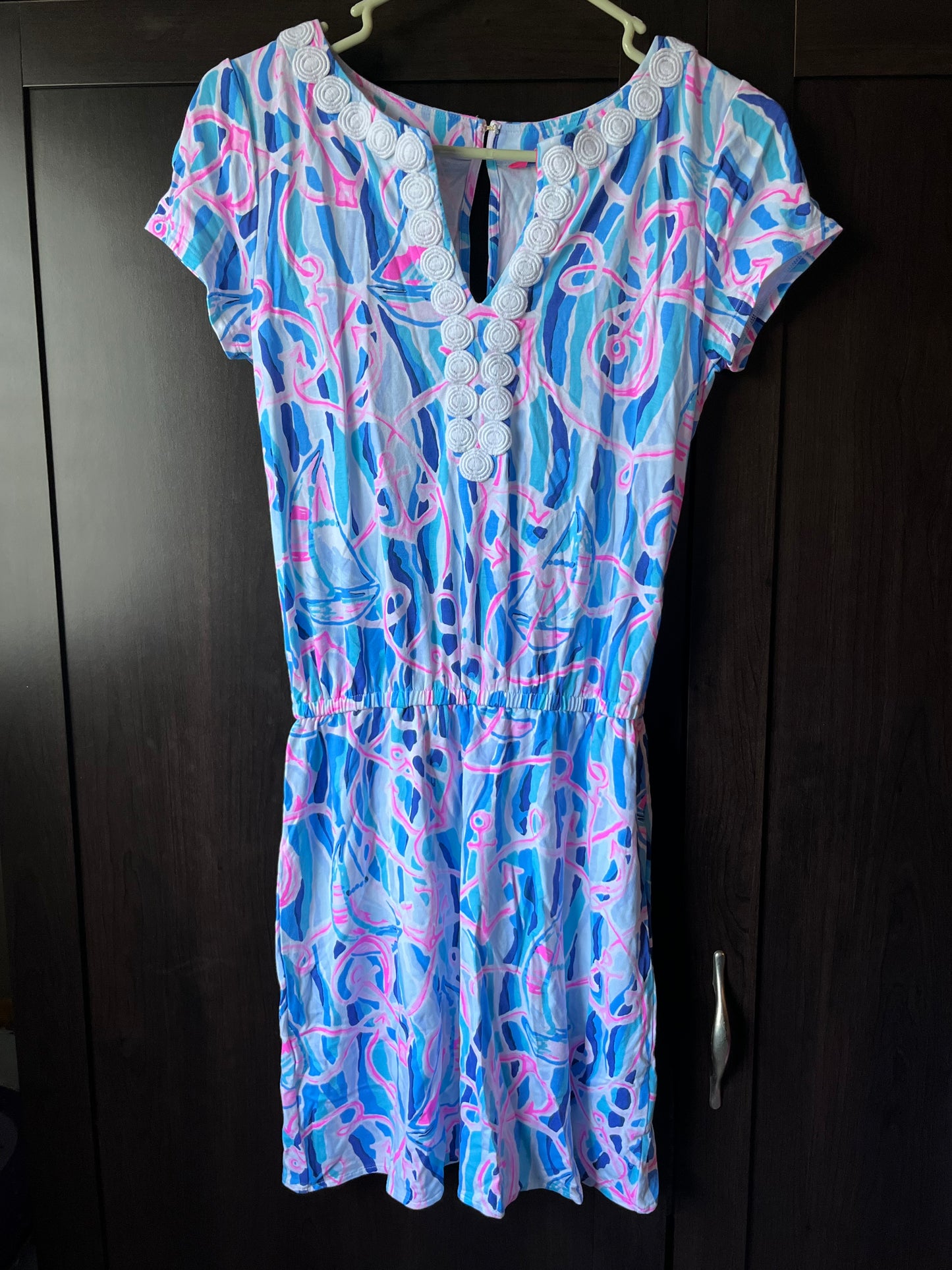 Lilly Pulitzer xs romper blue white pink