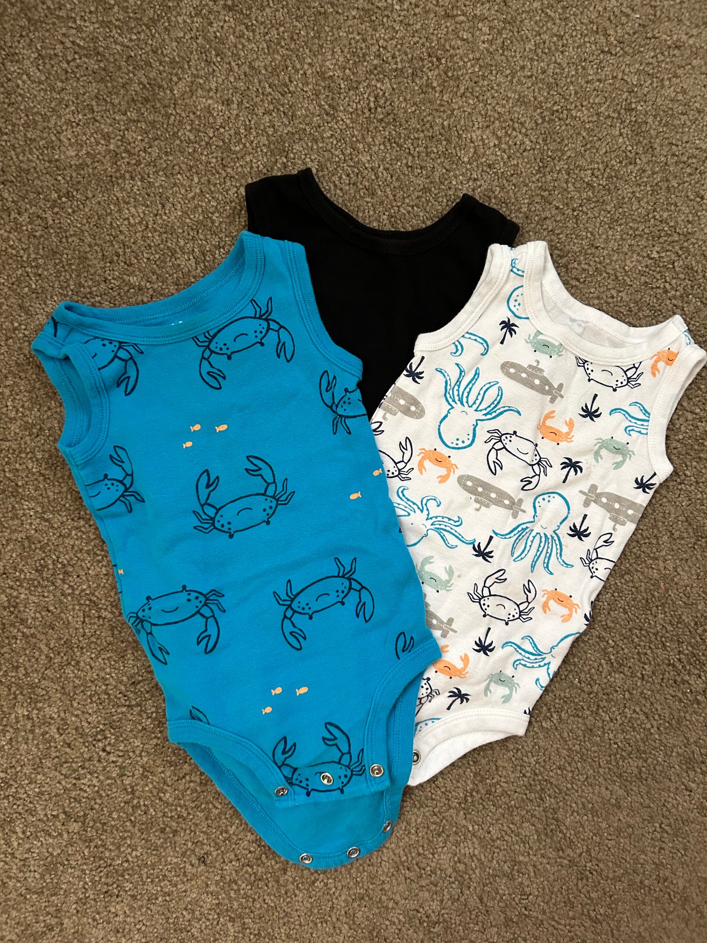 Child of Mine Boys 12 Month Tank top Bundle (3) with snaps