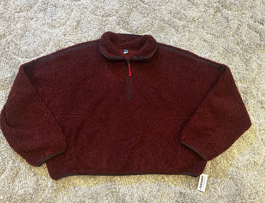 #16 - Old Navy Cropped Sherpa 1/4 Zip - Women's Large