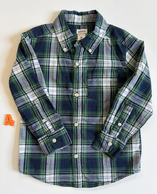 REDUCED #40 Carters Plaid Button Down Boys 4T