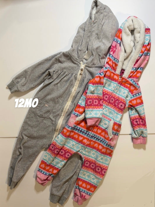 205 12mo Carters Fleece Jumpsuit