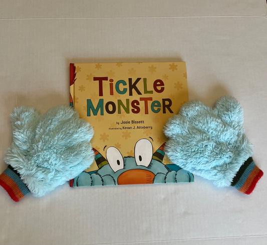 VGUC Tickle Monster book with gloves. PPU Mariemont