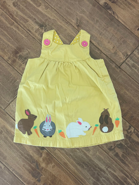 #199 Girls Baby Boden Easter bunny dress size 6-12 months