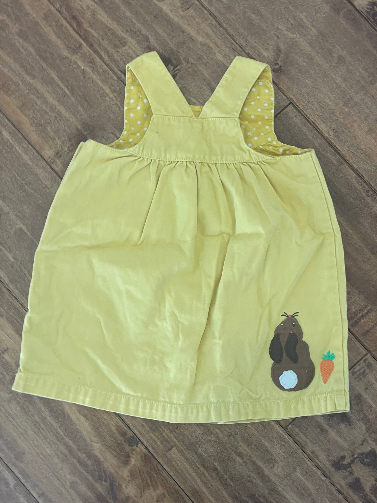 #199 Girls Baby Boden Easter bunny dress size 6-12 months