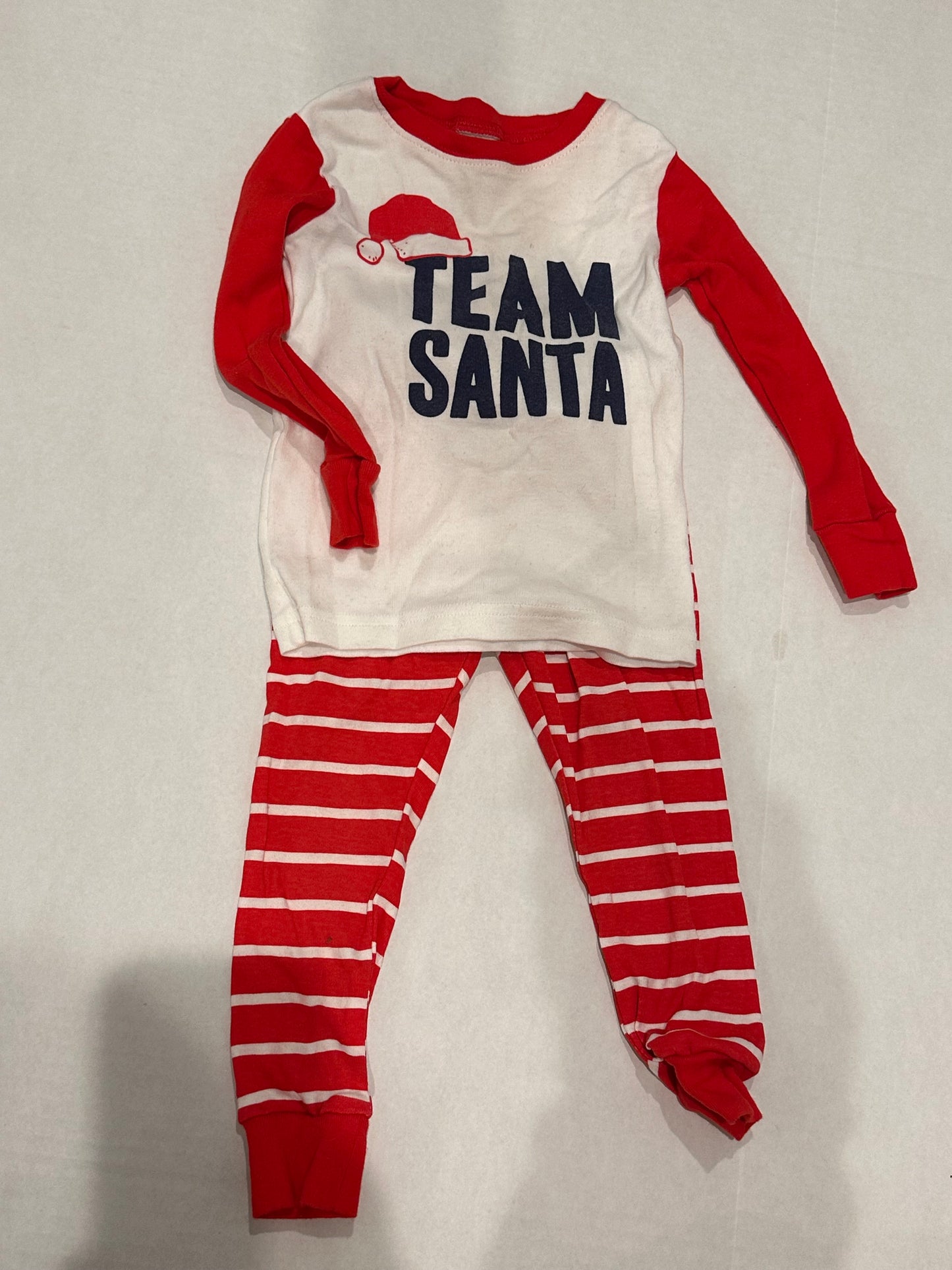 92B Size 24mon Carters Team Santa pajamas