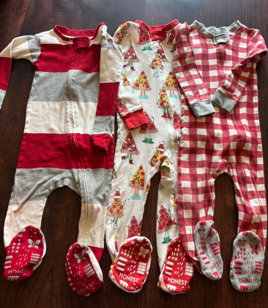 #156 reduced! Christmas Honest Baby Sleeper bundle-3 pack 24 months