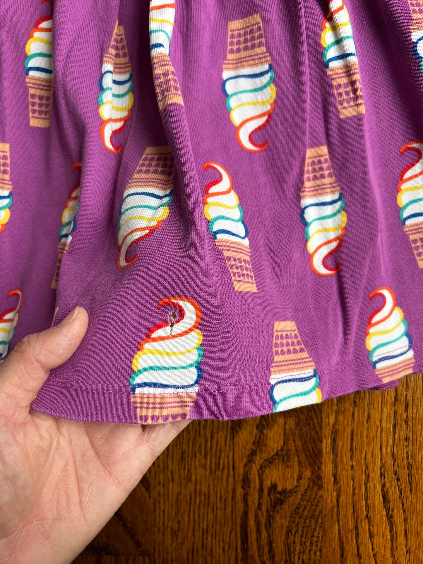 Seller #115 - Hanna Andersson Girls 3T / 90cm Purple Rainbow Ice Cream Dress, GUC (Read Description!)