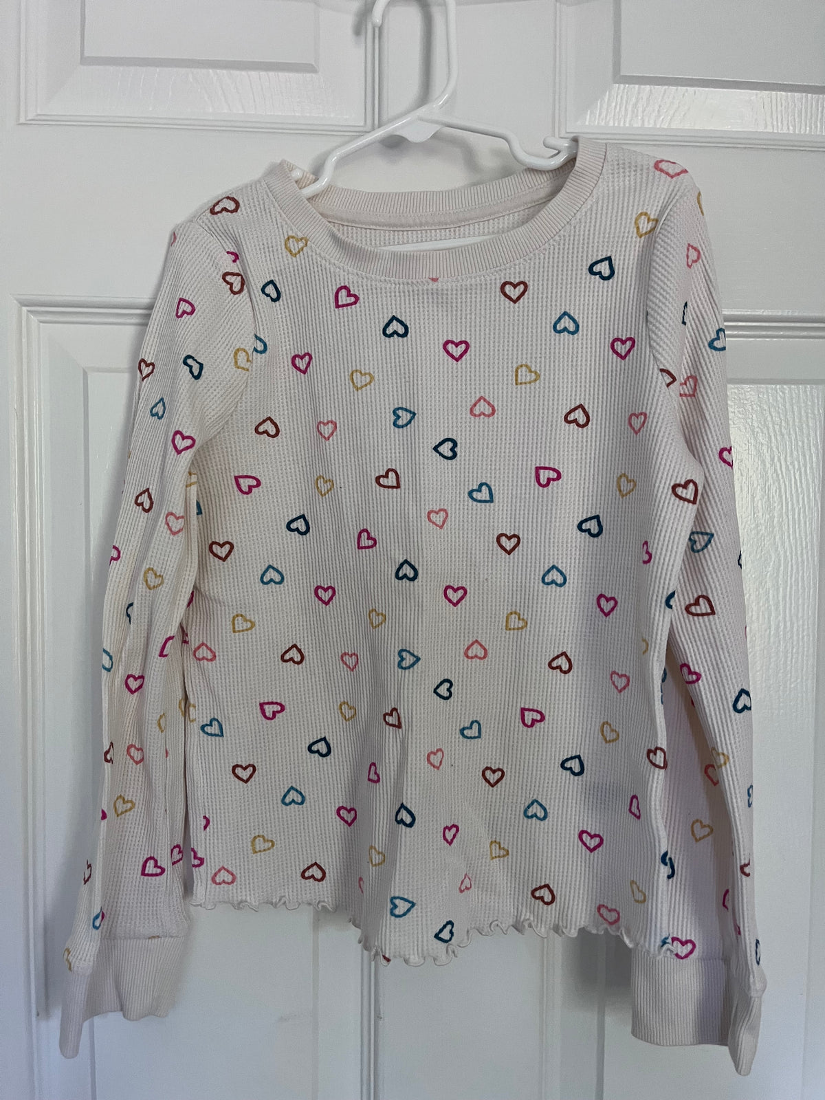 #125 Girls Cat and Jack thermal/waffle shirt Size 7-8