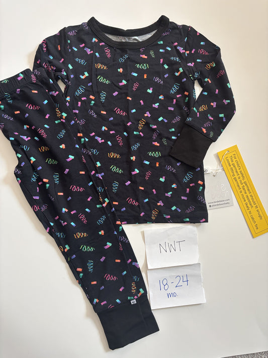 #138 - 18-24 Mo - NWT Birdie Bean - Confetti PJs - PU 45236