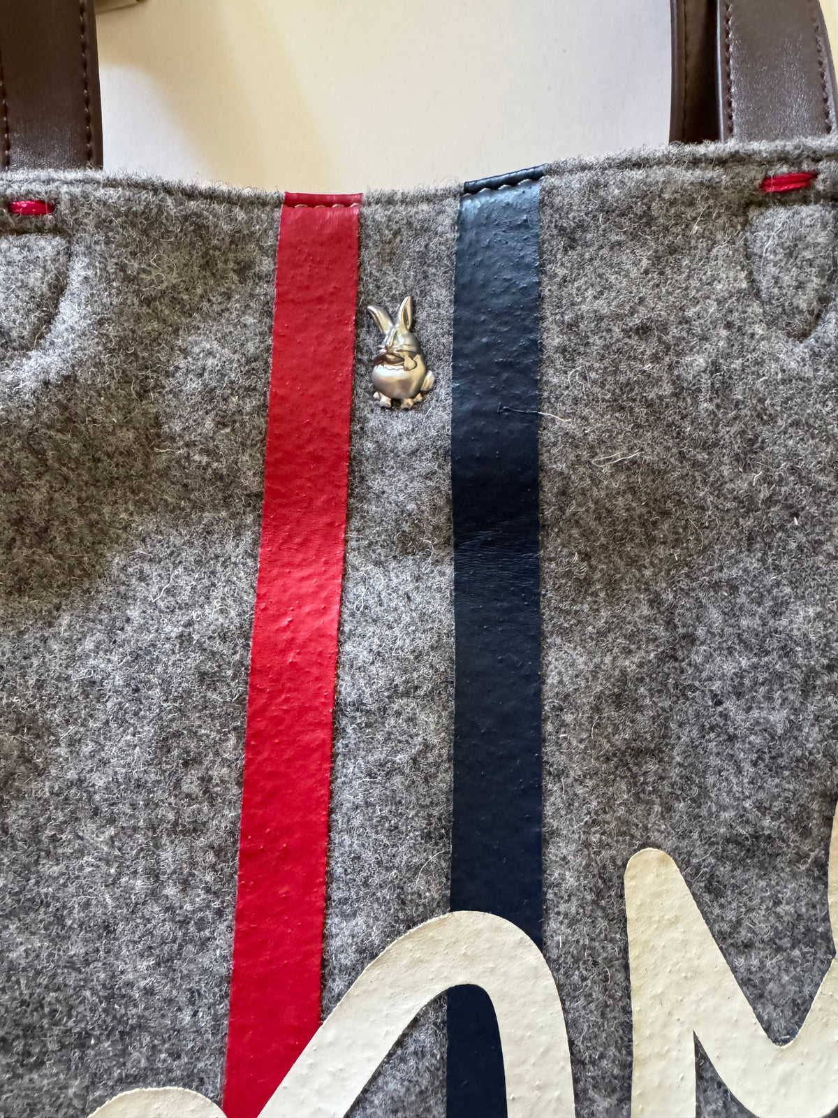 #92 NWT gray love tote bag Ellen Degeneres