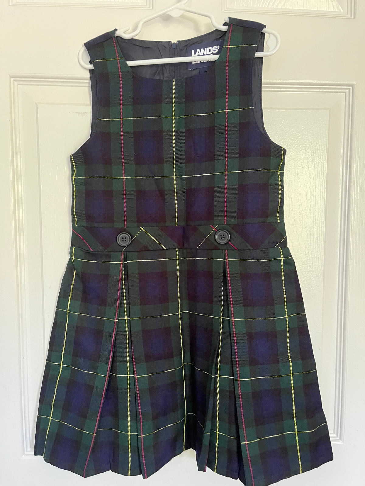 #125 Girls Lands End New In Packaging Hunter/Navy Uniform Jumper Size 6