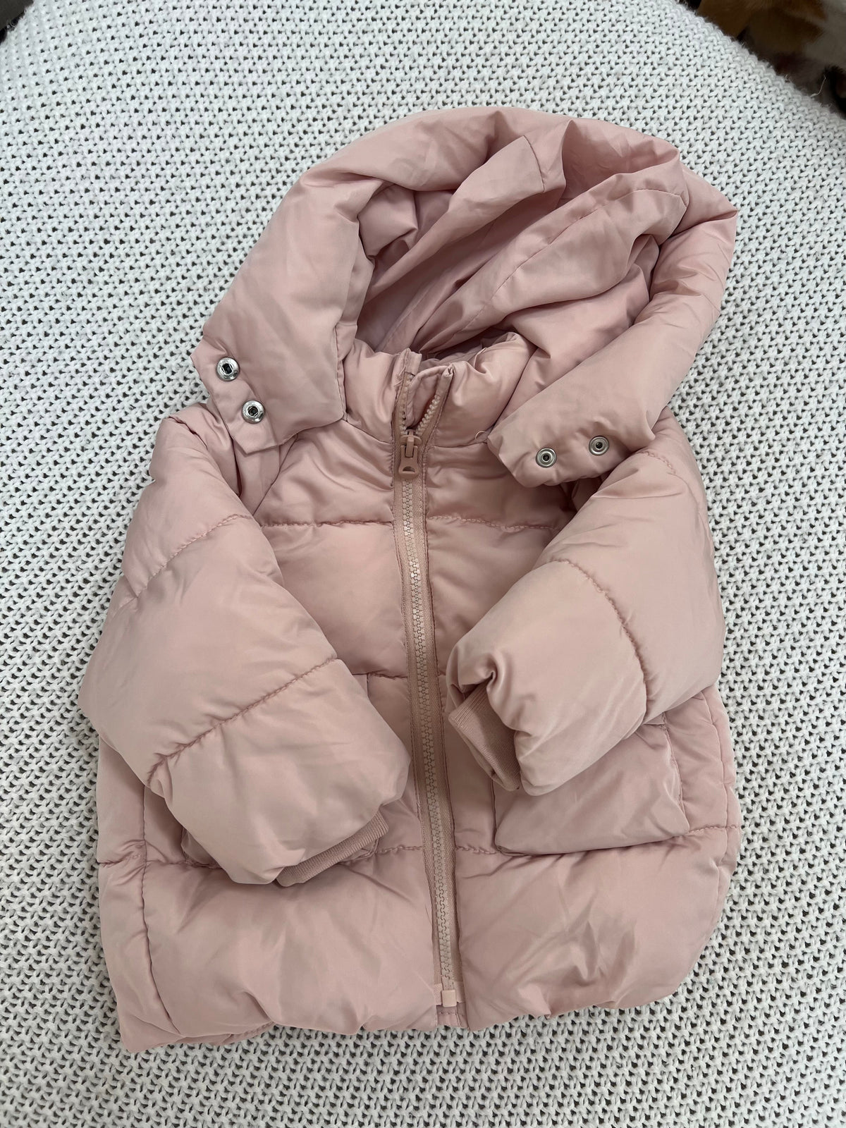 #157 EUC Zara Girls Winter Jacket, 12-18M, pale pink