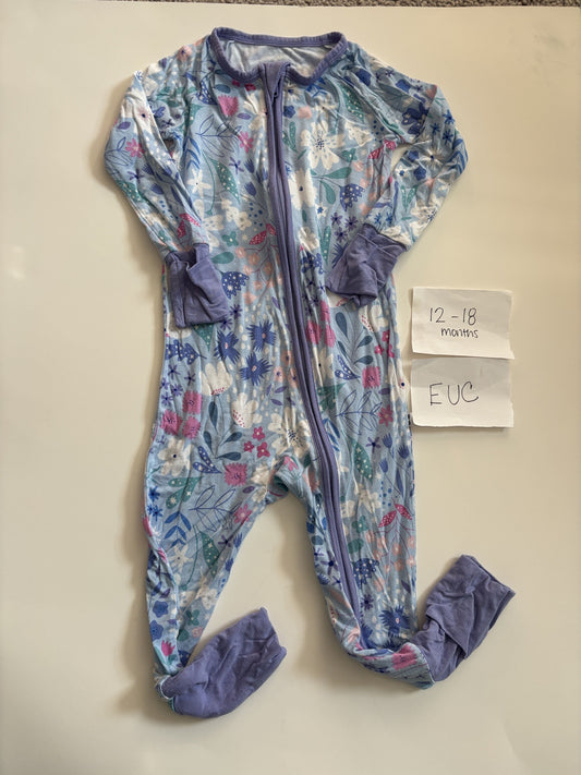 #77 - 12-18 Mo - EUC Little Sleepies - Magical Meadow Zippy