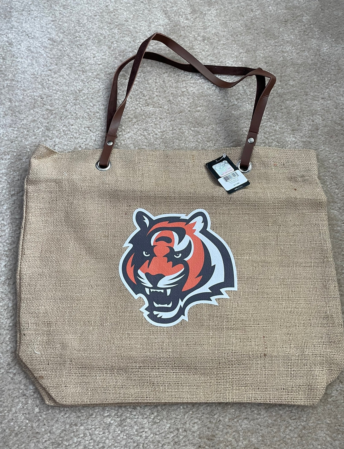 Seller 183- Bengals burlap tote