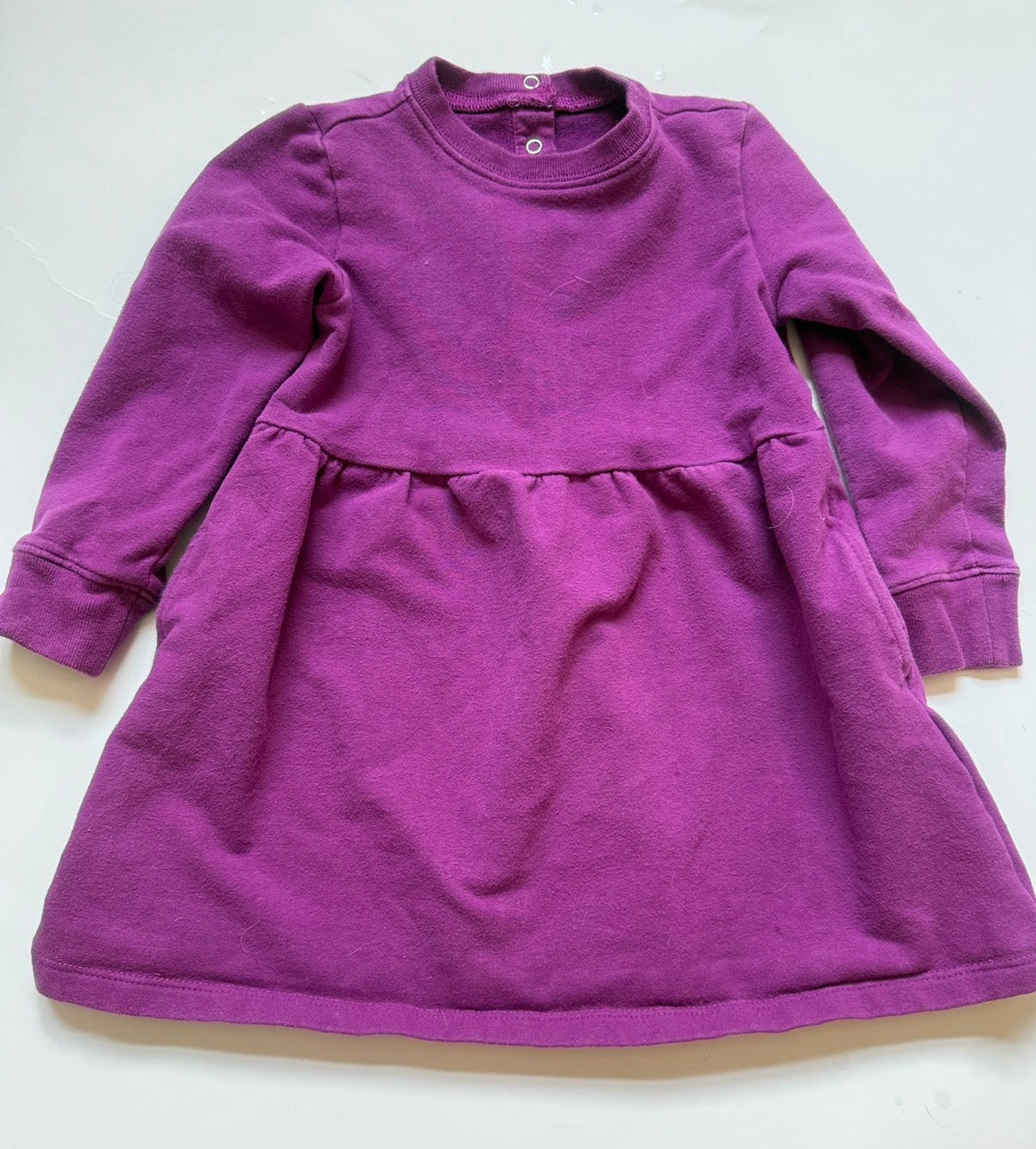 #170 Primary long sleeve purple pocket dress girls 18-24 months