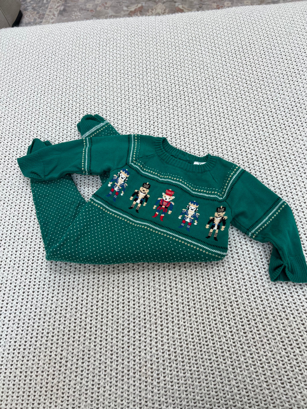 #157  NWOT, Janie and Jack Knitted Dog Nutcracker Onesie, 3-6M