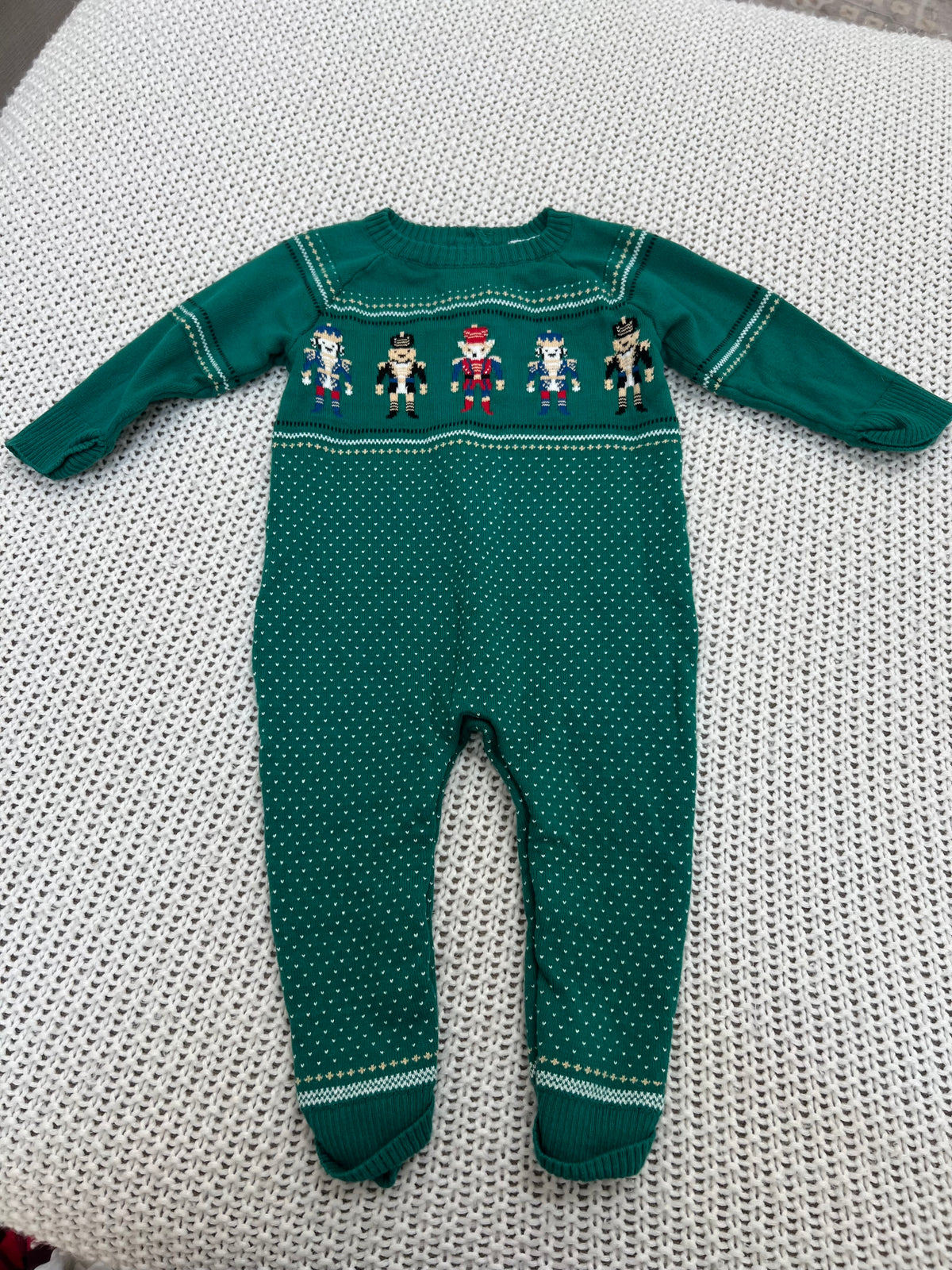 #157  NWOT, Janie and Jack Knitted Dog Nutcracker Onesie, 3-6M