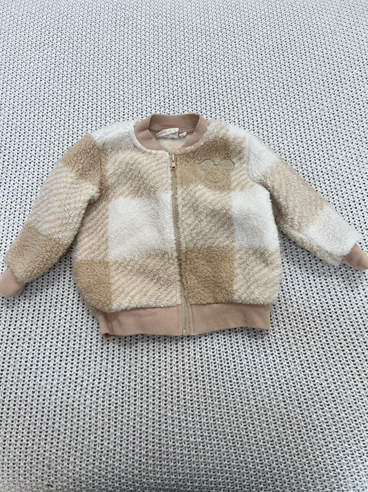 #157 EUC, Disney Junior Mickey Fleece Bomber Jacket Gender Neutral, 18M