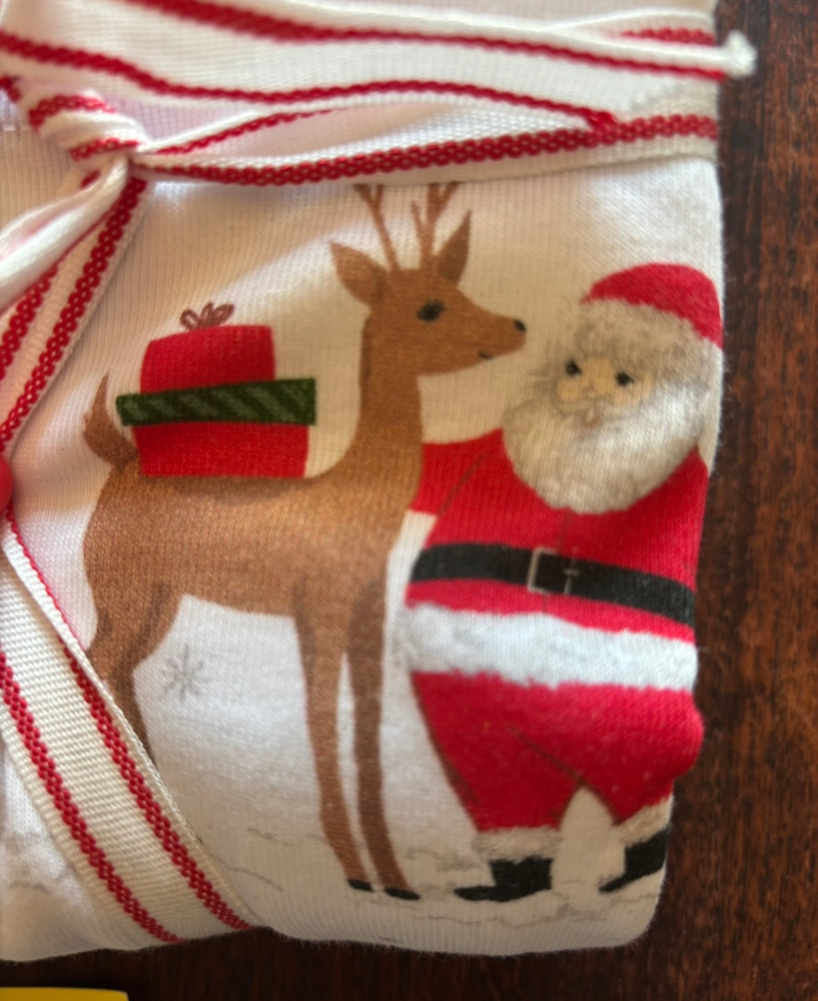 #156 reduced! NWT Pottery Barn Santa Christmas PJ Pajama set size 14 Neutral
