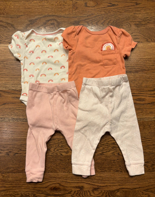 Seller #195 - Cloud Island Girls Shirt and Pants Outfit Bundle - Size 3-6 Months