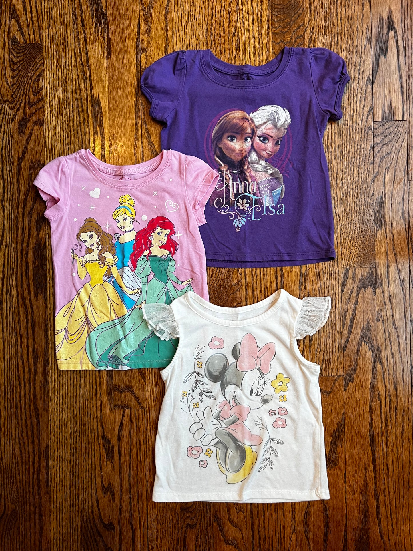 Seller #115 - Girls 3T Disney Tee Bundle (Princesses, Frozen, Minnie Mouse), GUC