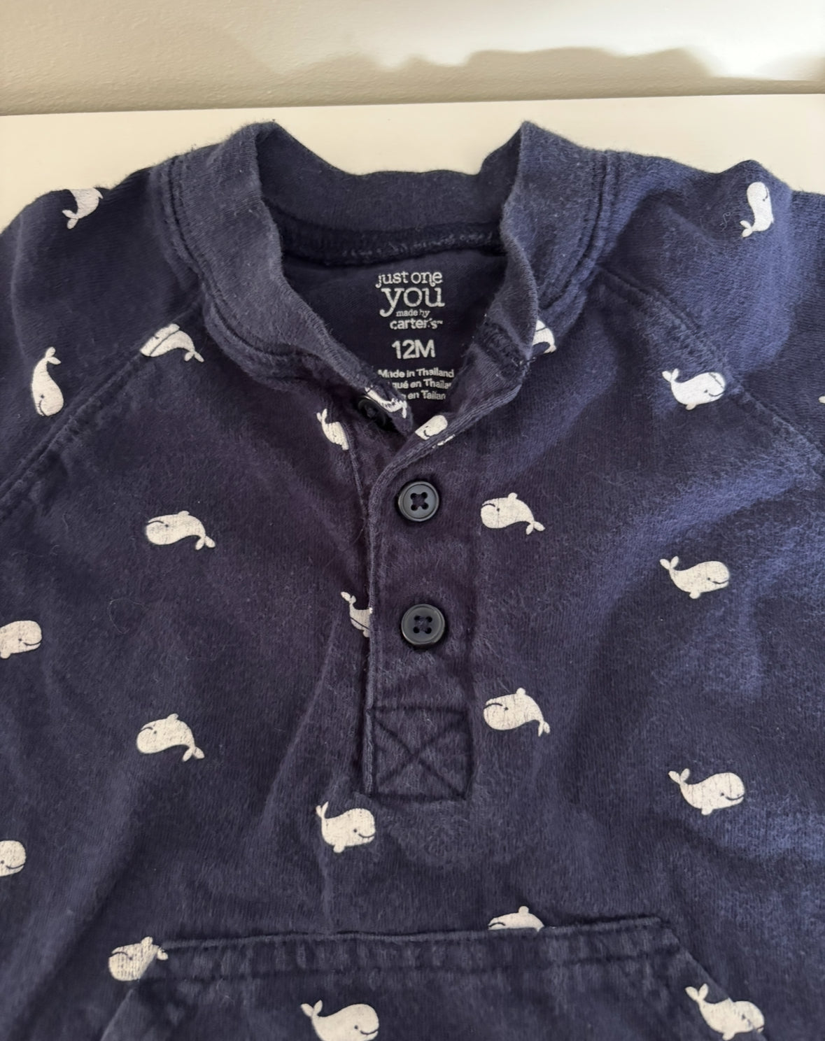 Seller #195 - Carter’s Baby Boys Whale Romper Outfit - Size 12 Months