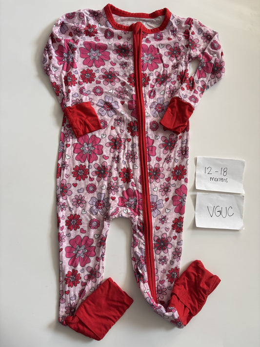 #138 - 12-18 Mo - VGUC Birdie Bean - "Rosie" Floral Convertible Zippy - PU 45236