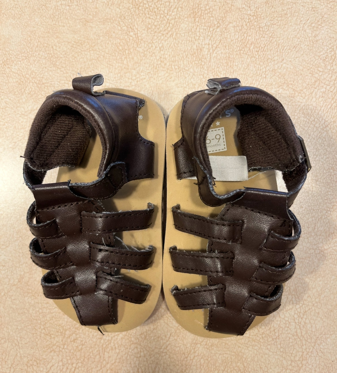 #143 Carter's Brown Sandals Boys 6-9m