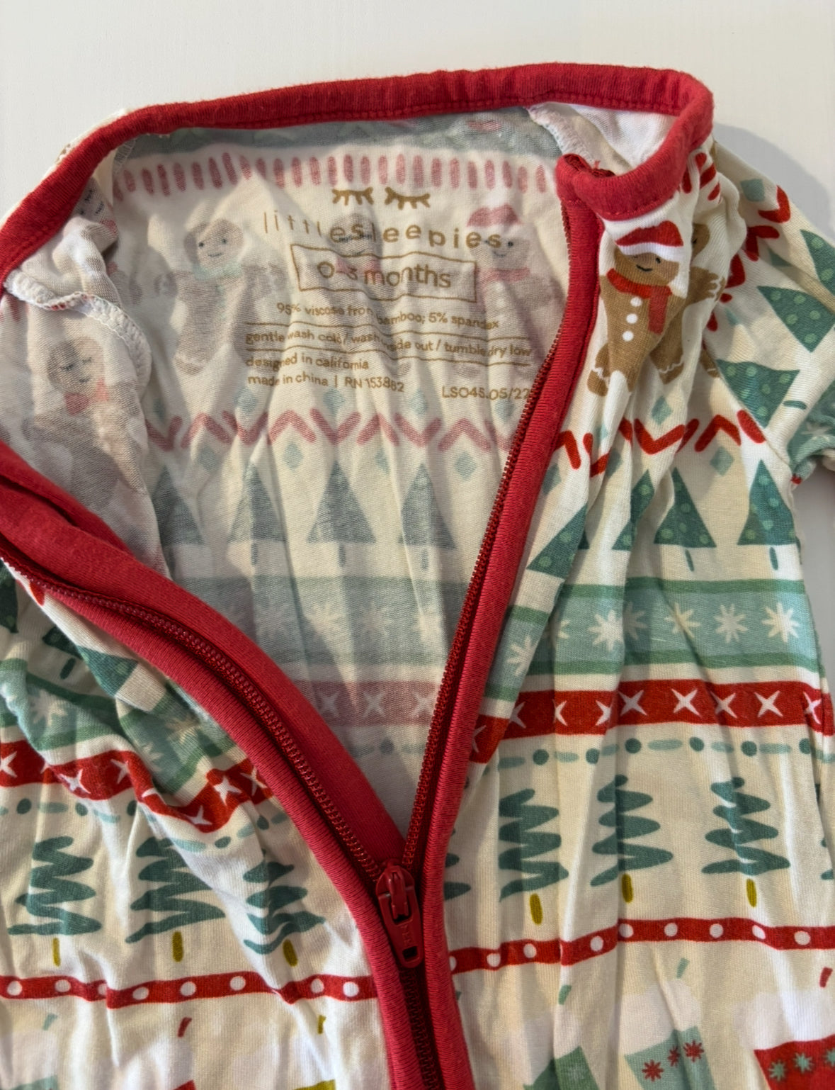 Seller #195 - *REDUCED* Little Sleepies Fair Isle Holiday Zippy Pajamas - Size 0-3 Months