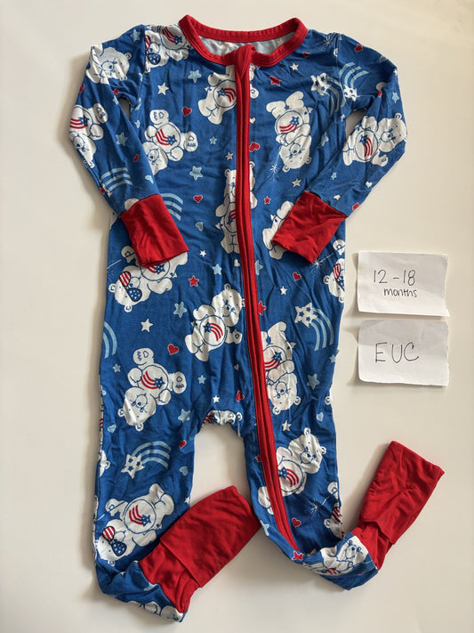 #77 - 12-18 Mo - EUC Birdie Bean - Care Bears America Cares (4th of July) Zippy