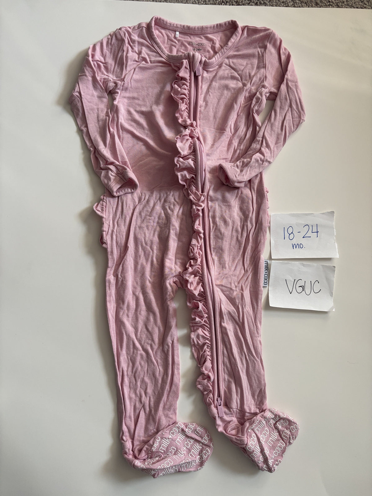 #138 - 18-24 Mo VGUC Bamboo Milk + Coco Pink Zippy