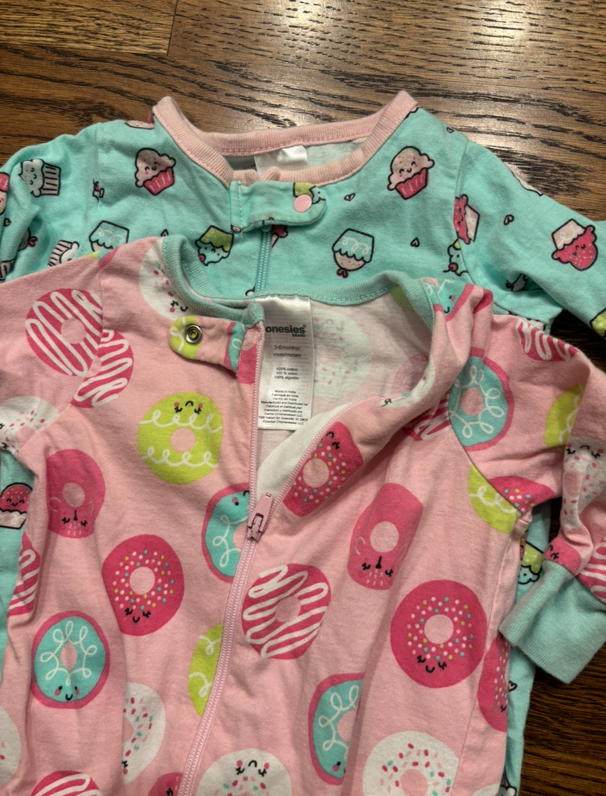 Seller #195 - Onesies Brand Baby Girls Bundle of 2 Sleep 'N Play Footie- Size 3-6 Months