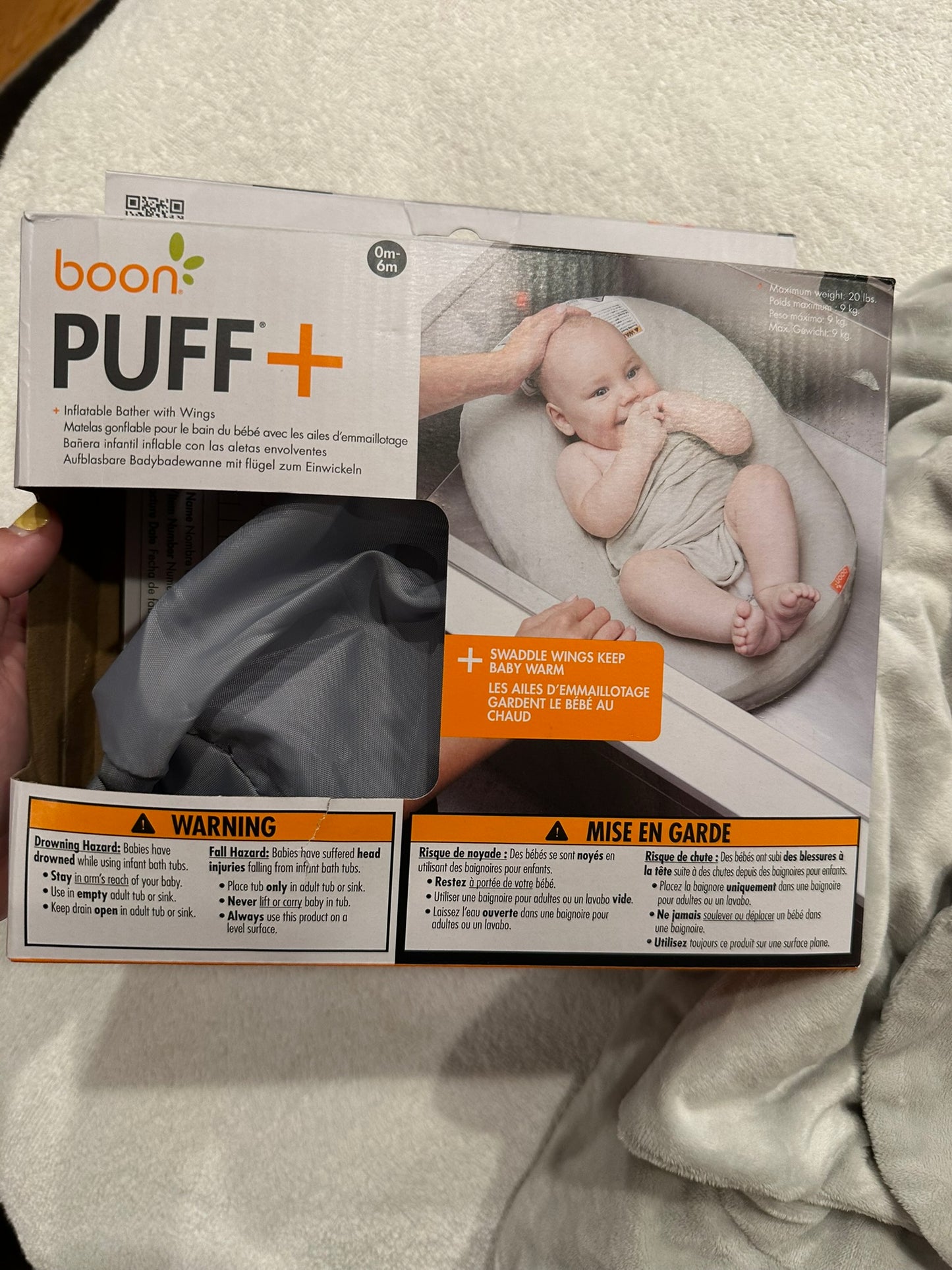 #85 Boon Puff+ Travel Inflatable Infant Baby Bath