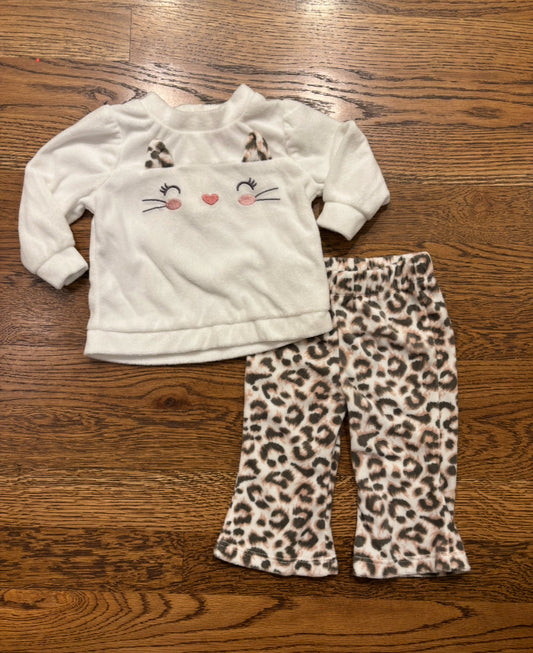 Seller #195 - *REDUCED* Little Lass Girls Three-Piece Kitty Outfit Set - Size 0-3 Months