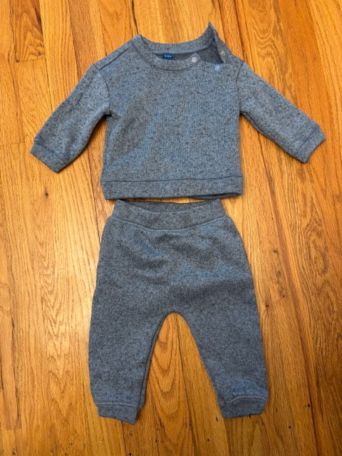 Seller 34 - Old Navy fleece lined heathered blue outfit 6-12 mo