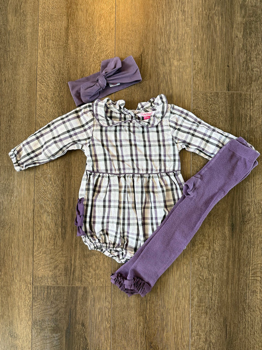 #173-Ruffle Butts toddler girl 12-18m bubble and legging set