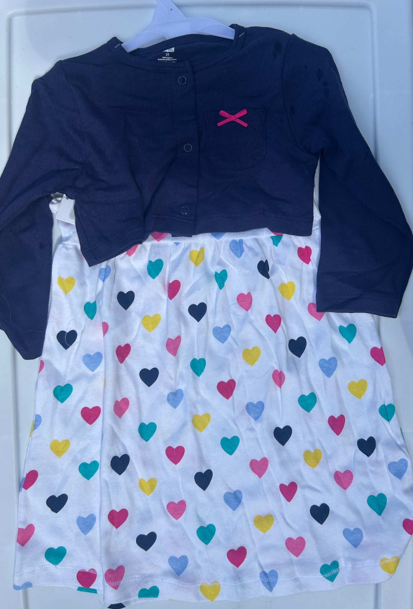#34 NWT girls 2t dress and cardigan Hudson baby