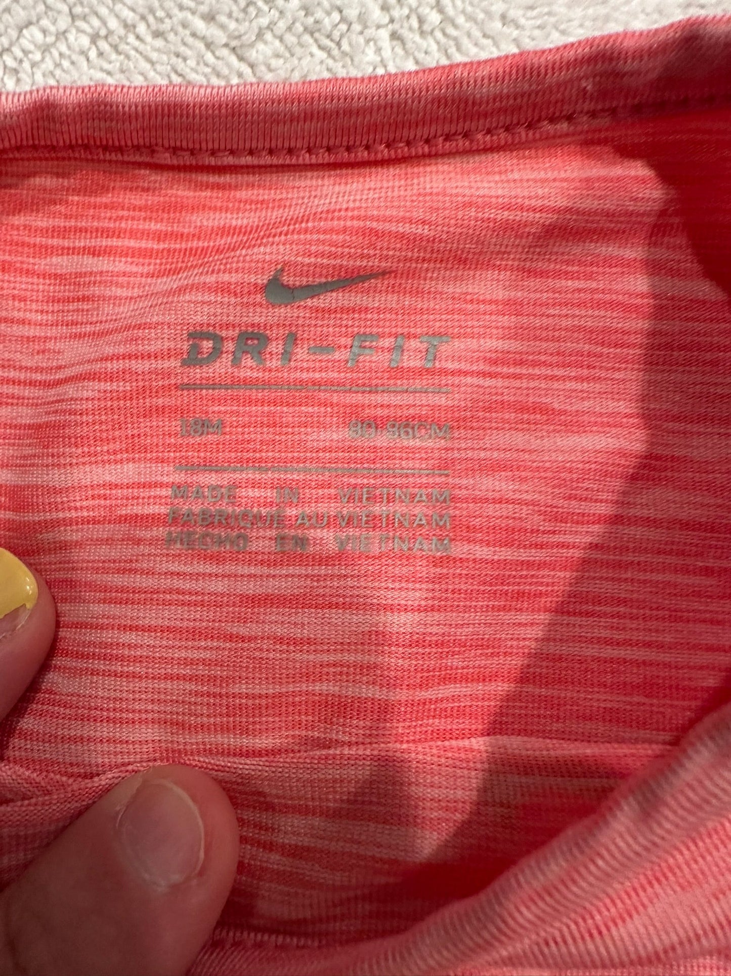 #85 REDUCED Nike Dryfit Matching Set Pink top and Green Leggings, Infant Girls 18m